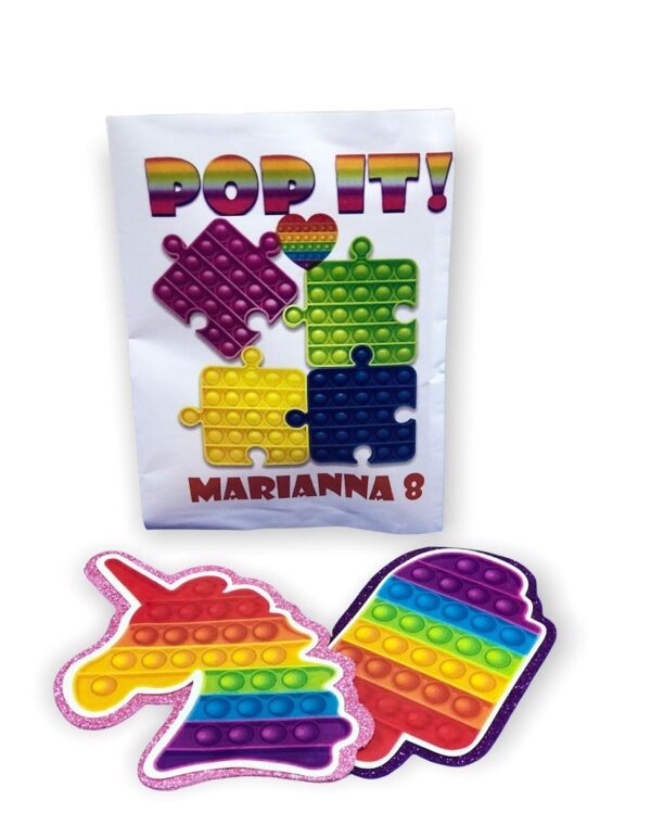10 BUSTINE DI PATATINE POP IT PERSONALIZZATE