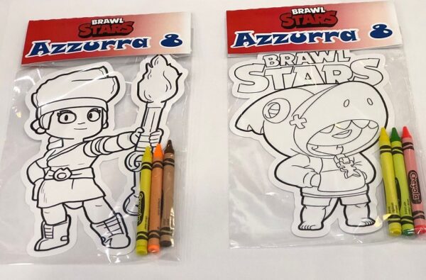 10 KIT DISEGNO BRAWL STAR CON COLORI CRAYOLA PERSONALIZZATI GADGET FINE FESTA