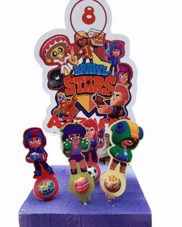 KIT CHUPA CHUPS BRAWL STARS CON BASE E TOPPER PERSONALIZZATO