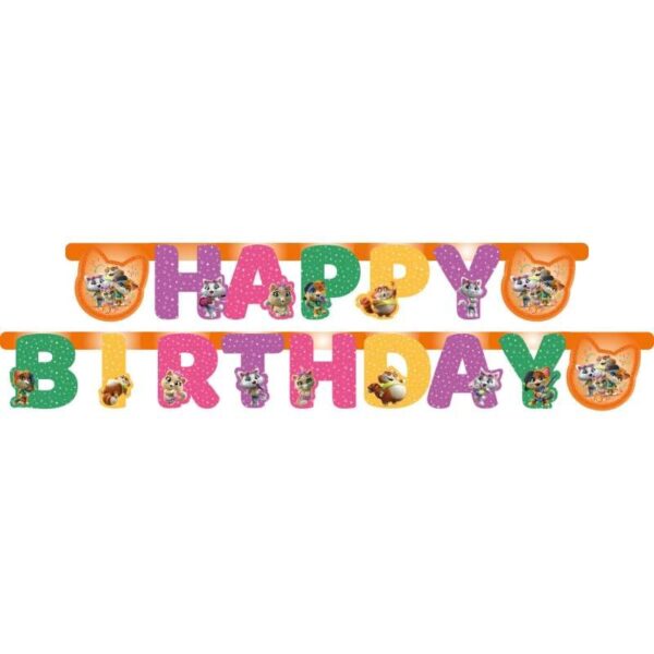 Festone Happy Birthday 44 Gatti