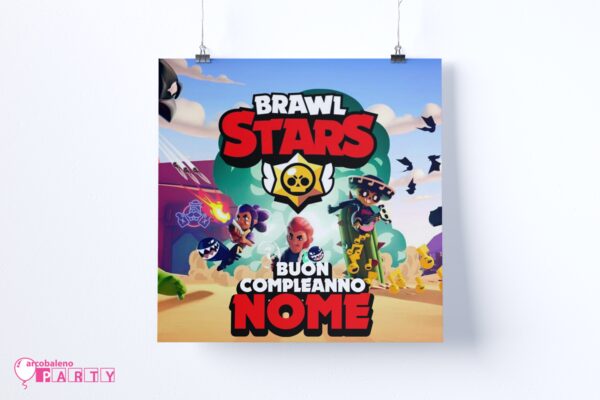 POSTER PERSONALIZZATO BRAWL STARS 1 X 1 MT