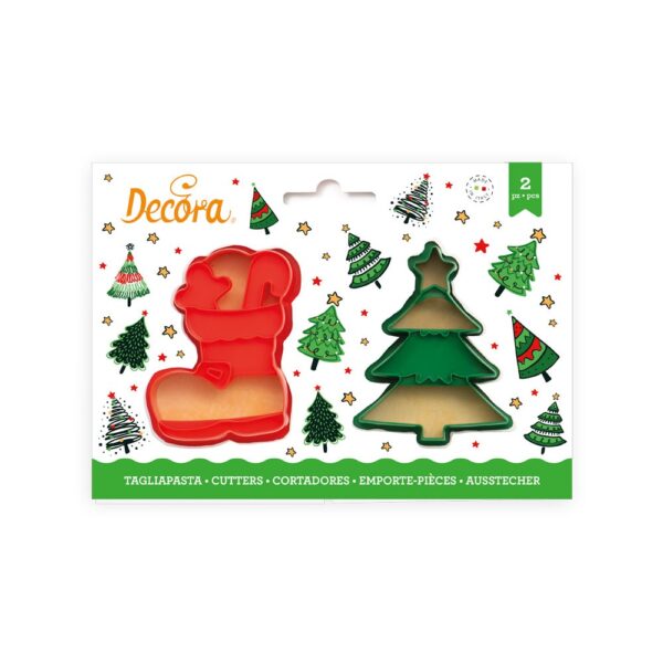 Set 2 Tagliapasta Tagliapasta Albero di Natale e Scarpone - immagine 2