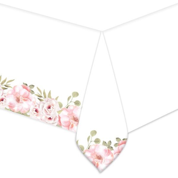 KIT 16 OSPITI  COORDOINATO TAVOLA PROMESSA FLOREAL CON TOVAGLIA CON SAGOMA IN POLISTIROLO GLITTERATO - immagine 5