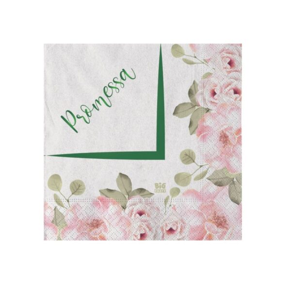 KIT 16 OSPITI  COORDOINATO TAVOLA PROMESSA FLOREAL CON TOVAGLIA CON SAGOMA IN POLISTIROLO GLITTERATO - immagine 6