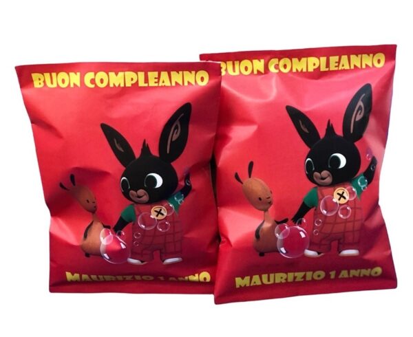 10 BUSTINE DI PATATINE BING PERSONALIZZATE - immagine 2