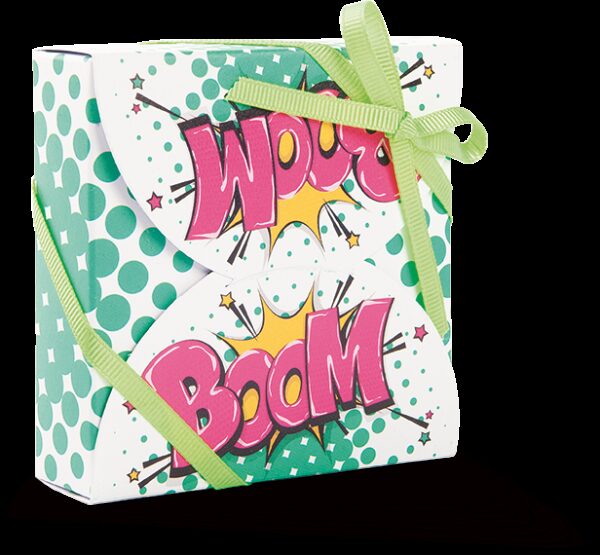 10 SCATOLE PER CONFETTI/ CARAMELLE   POP ART STAMPA BOOM cm 9