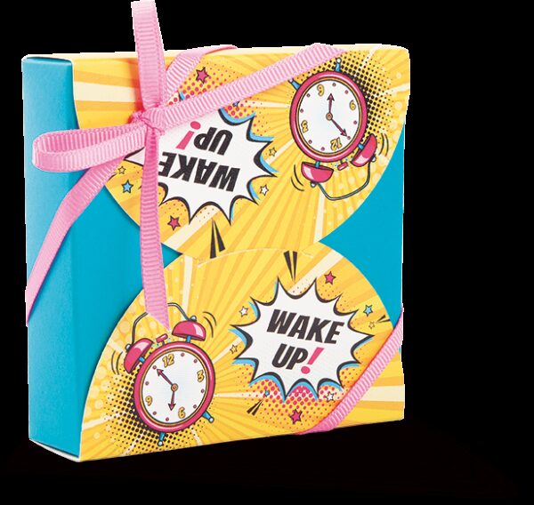 10 SCATOLE PER CONFETTI/ CARAMELLE   POP ART WAKE UP  cm 5,5