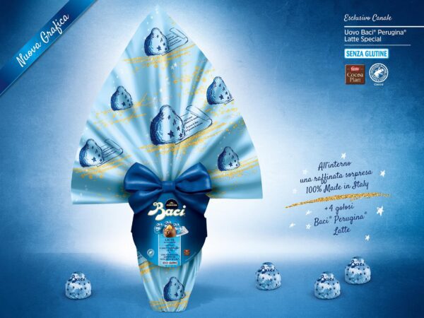 Perugina uovo di cioccolato latte  edizione special  con sorpresa e 4 baci a latte 265g senza glutine