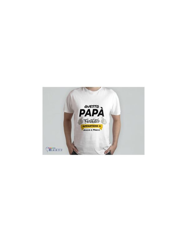 BOX FESTA DEL PAPA' CON TAVOLETTA DI CIOCCOLATO T-SHIRT PERSONALIZZATA E MAGNETE  A TEMA - immagine 4