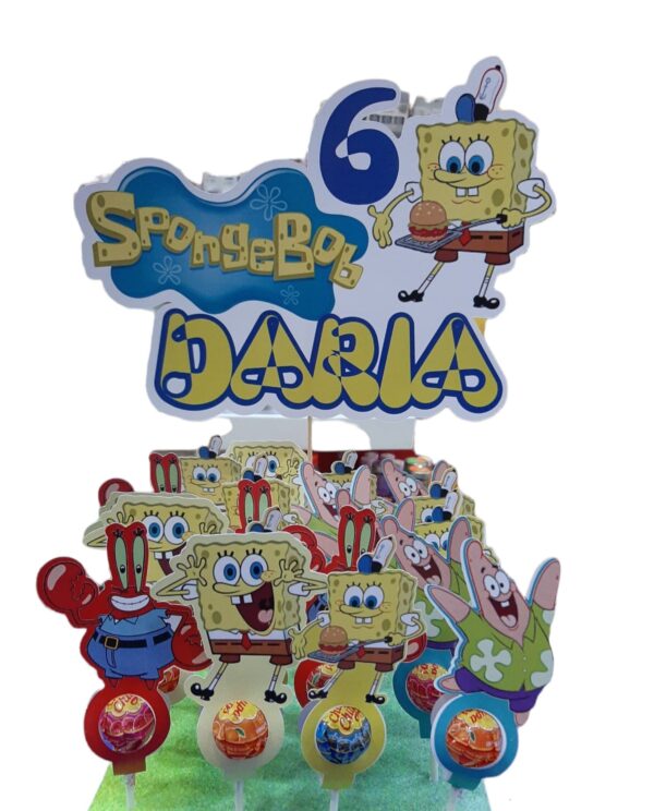 CHUPA CHUPS CON  BASE E TOPPER PERSONALIZZATO SPONGEBOB - immagine 2