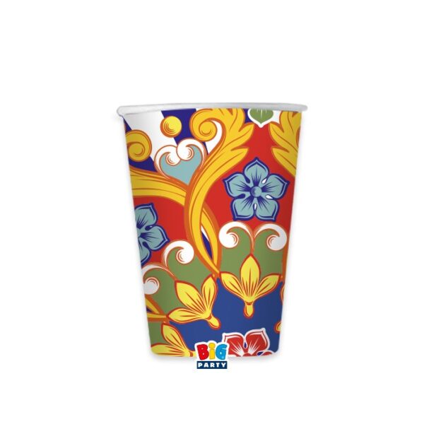 KIT 16 OSPITI COORDINATO TAVOLA SICILIA( 16 piatti dolce,16 piatti piani 16 bicchieri,20 tovaglioli) - immagine 3
