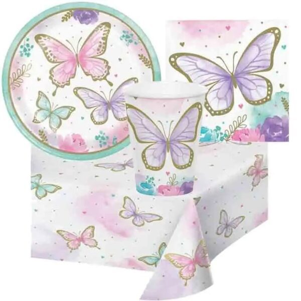 Kit 16 ospiti Butterfly Garden coordinato Tavola Farfalla