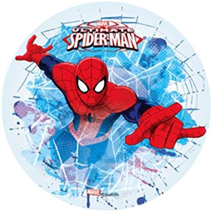 CIALDA PER TORTA SU OSTIA SPIDERMAN ROTONDA