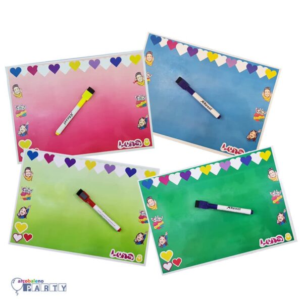 10 LAVAGNETTE ME CONTRO TE LUI E SOFI CON NOME PERSONALIZZATO E  PENNARELLO CON GOMMA MAGNETICA  GADGET FINE FESTA