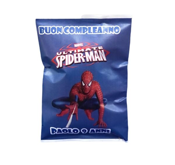10 BUSTINE DI PATATINE SPIDERMAN PERSONALIZZATE