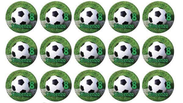 40 BOLLINI ADESIVI CALCIO PERSONALIZZABILE