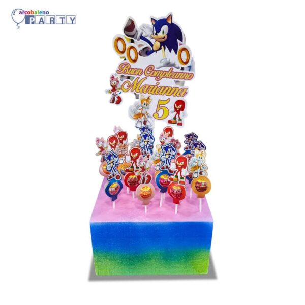 KIT CHUPA CHUPS CON  BASE E TOPPER PERSONALIZZATO  SONIC