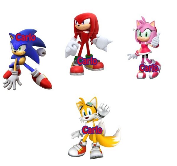10 MAGNETI SONIC PERSONALIZZABILI CON NOME