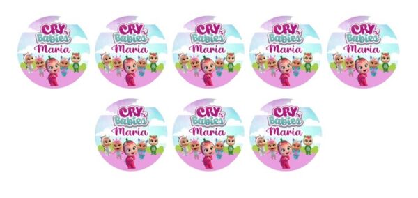 40 BOLLINI ADESIVI CRY BABIES PERSONALIZZABILI
