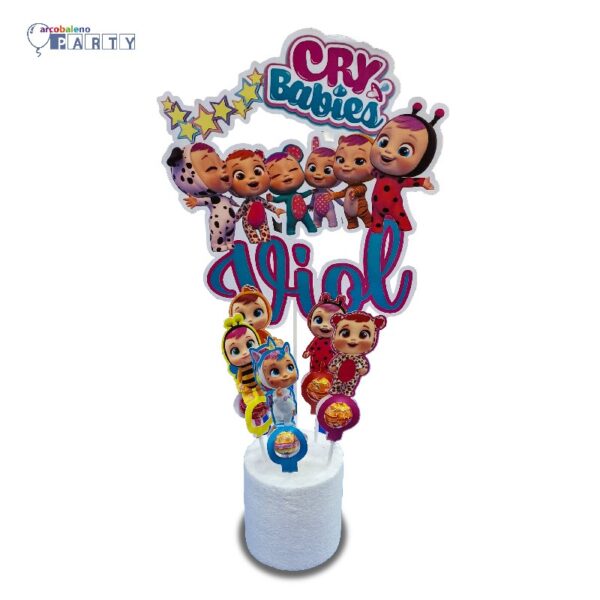 CHUPA CHUPS CON  BASE E TOPPER PERSONALIZZATO CRY BABIES