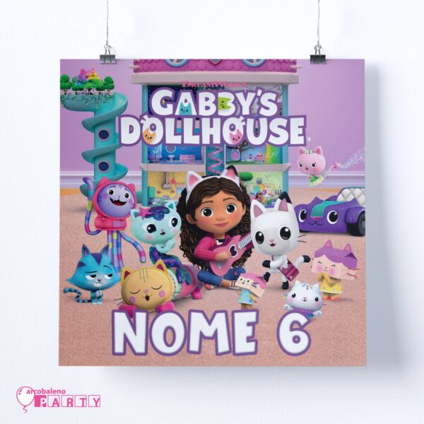 POSTER PERSONALIZZATO GABBY LA CASA DELLE BAMBOLE GABBY DOLLHOUSE 1 X 1 MT