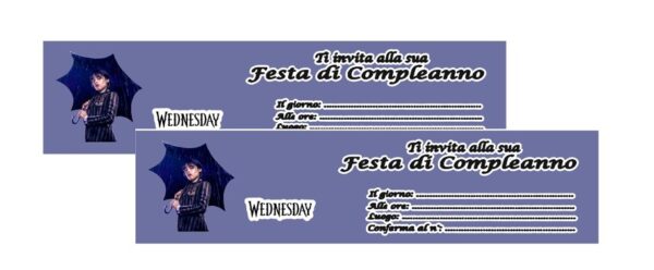 15 Inviti MERCOLEDI' WEDNESDAY ADDAMS