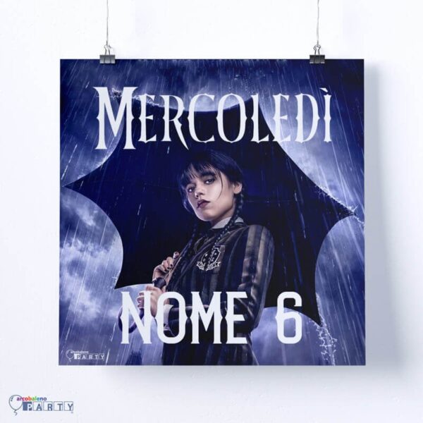 POSTER PERSONALIZZATO MERCOLEDI' ADDAMS 1 X 1 MT