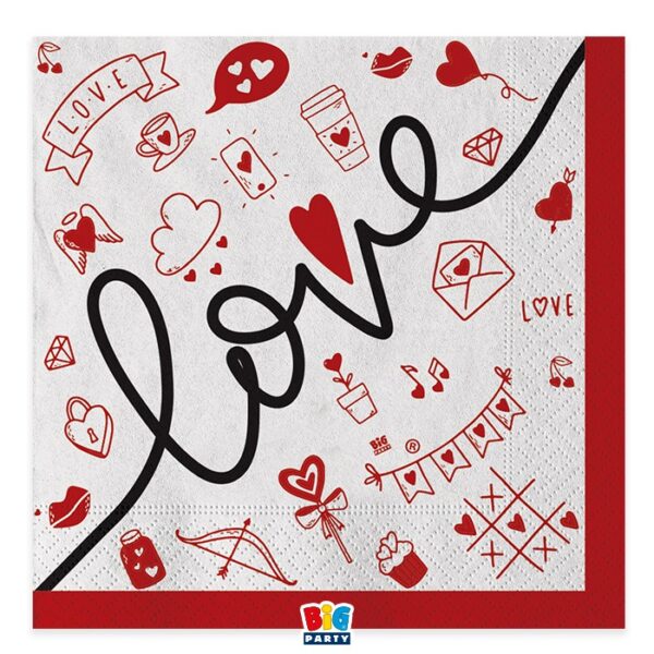 KIT 12 OSPITI COORDINATO TAVOLA LOVE SAN VALENTINO CON PORTAPOSATE 10 PALLONCINI ASSORTITI E 6 BOX SCATOLA - immagine 5