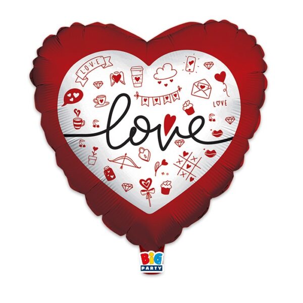 KIT DE LUXE SAN VALENTINO CON  20  PALLONCINI IN LATTICE BOX SCATOLE CONTENITORI E PALLONE IN MYLAR - immagine 2