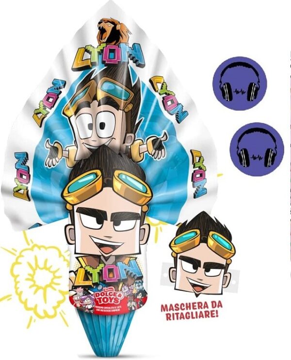 UOVO DI PASQUA LYON CON MAGNETE GAMING CIOCCOLATO LATTE GR 250 DOLCE TOYS