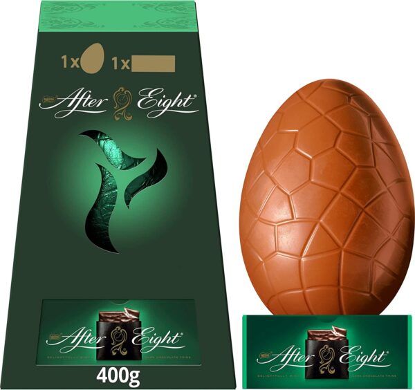 Uovo di Pasqua Cioccolato Fondente alla Menta e 24 Sfoglie di Cioccolato Fondente alla Menta, 400g