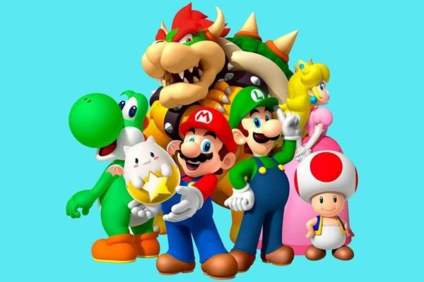 CIALDA PER TORTA  SU ZUCCHERO MARIO BROS RETTANGOLARE