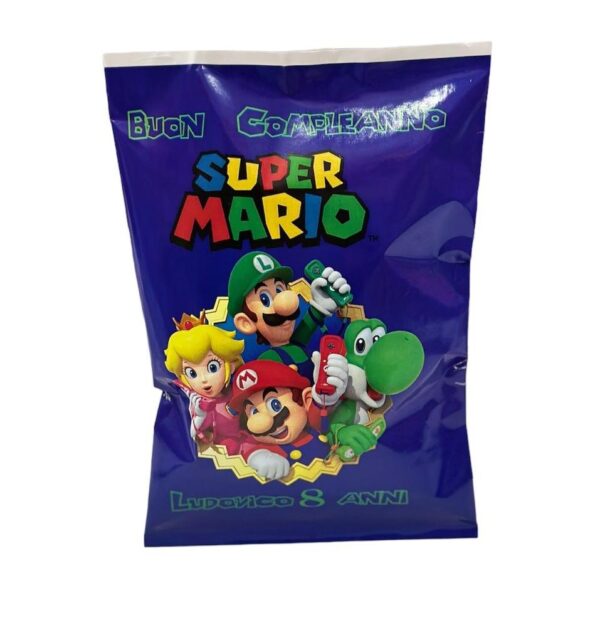 10 BUSTINE DI PATATINE PERSONALIZZATE MARIO BROS