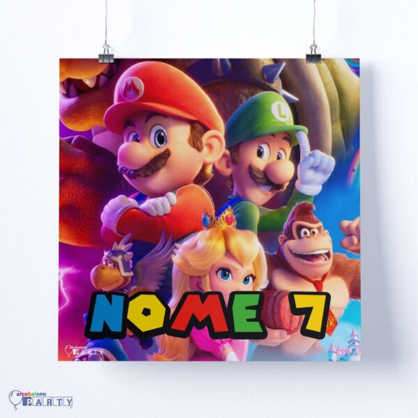 POSTER PERSONALIZZATO MARIO BROS 1 X 1 MT