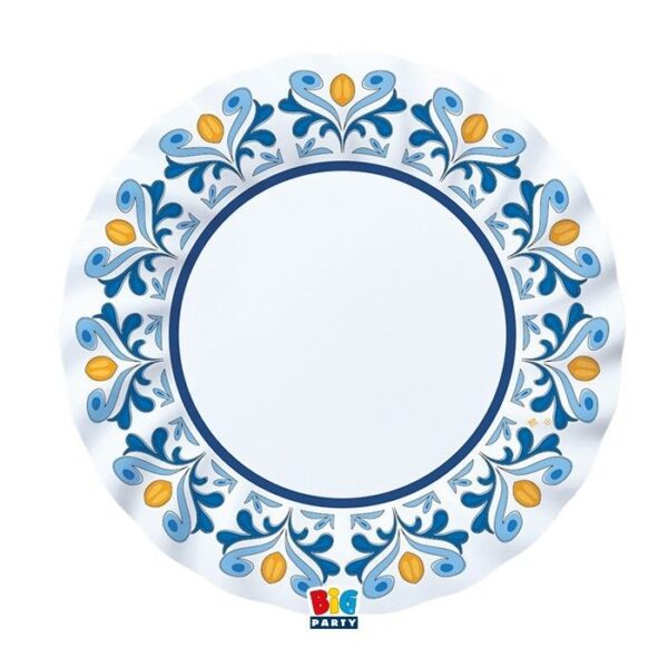 KIT 16 OSPITI COORDINATO TAVOLA CAPRI( 16 piatti dolce,16 piatti piani 16 bicchieri,20 tovaglioli) - immagine 2