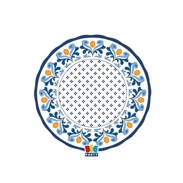KIT 16 OSPITI COORDINATO TAVOLA CAPRI CON TOVAGLIA( 16 piatti dolce,16 piatti piani 16 bicchieri,20 tovaglioli, 1 tovaglia) - immagine 6