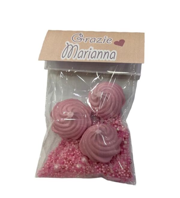 10 SEGNAPOSTO CON MERINGHETTE COLORATE DEDICA E NOME PERSONALIZZATO DISPONIBILI IN DIVERSI COLORI - immagine 4