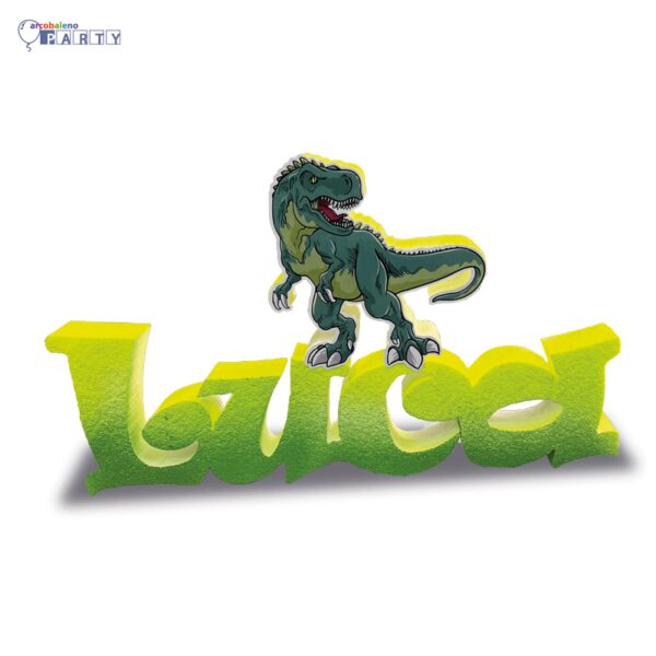NOME IN POLISTIROLO PERSONALIZZATO CON SAGOMA DINOSAURO