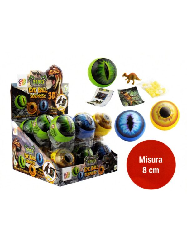 Halloween Dinosauro occhi plastica con caramelle e stickers