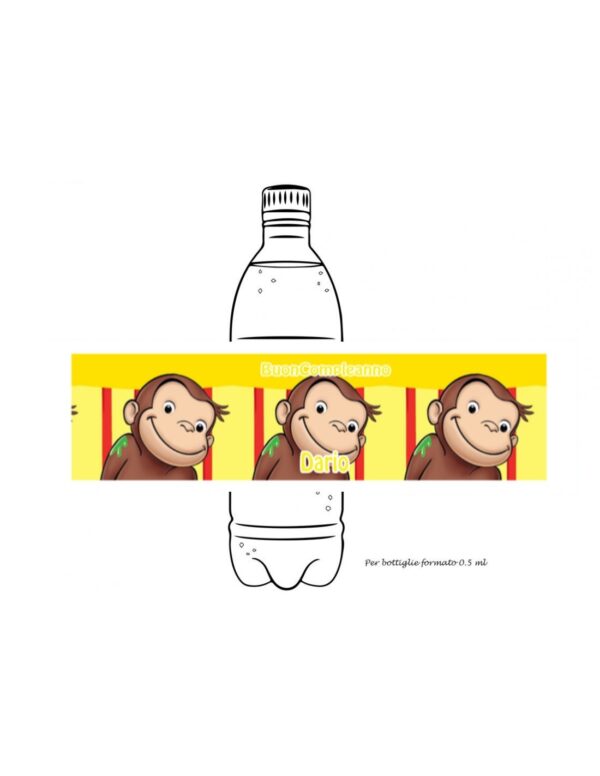 12 Etichette adesive per acqua Curioso come George Personalizzabili