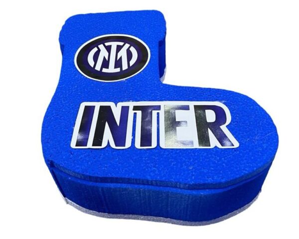 Calza in polistirolo con nome personalizzato e logo Inter