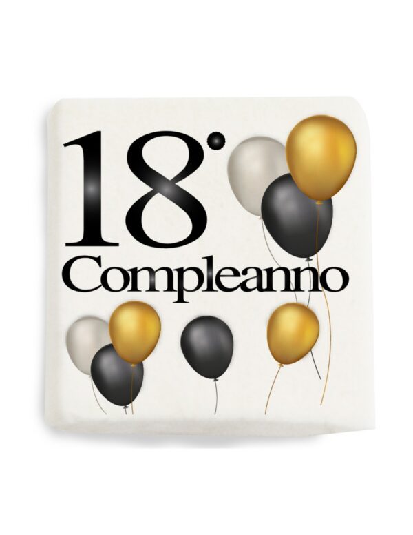 Marshmallow Quadrati con stampa "18° compleanno" 20pz