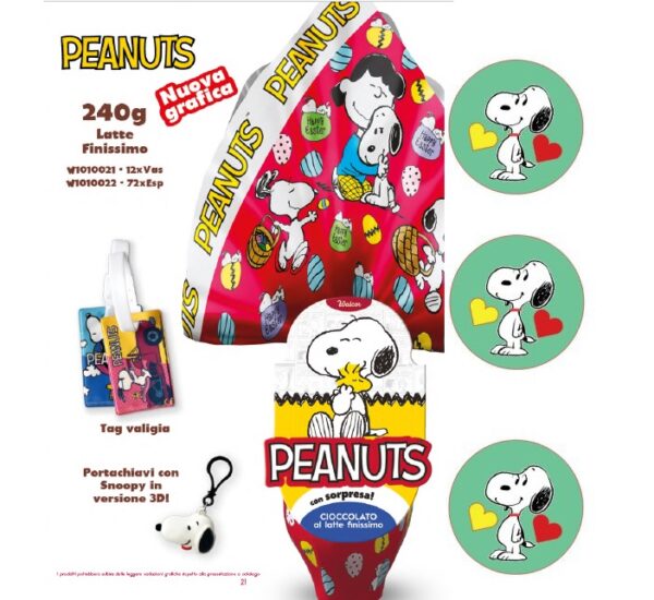 UOVO DI PASQUA SNOOPY GR. 240 WALCOR UOVA CIOCCOLATO LATTE NUOVA GRAFICA CON MAGNETE IN OMAGGIO