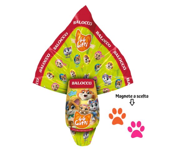 Uovo di Pasqua cioccolato a latte Balocco 44 gatti 150 gr