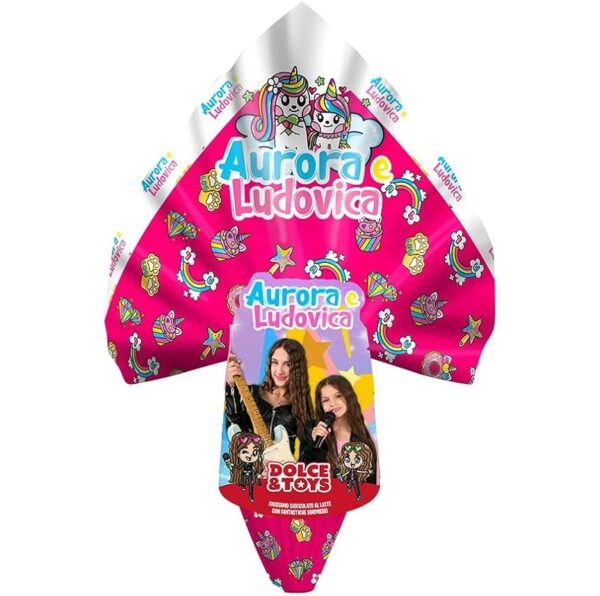 Dolce Toys uovo di Pasqua  cioccolato a latte Aurora e Ludovica gr 250