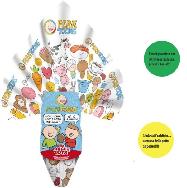 Dolce toys uovo di Pasqua cioccolato a latte Pera  Toons con o senza magnete gr 250