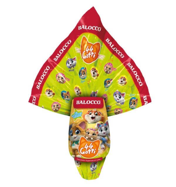 Uovo di Pasqua cioccolato a latte Balocco 44 gatti 150 gr - immagine 2