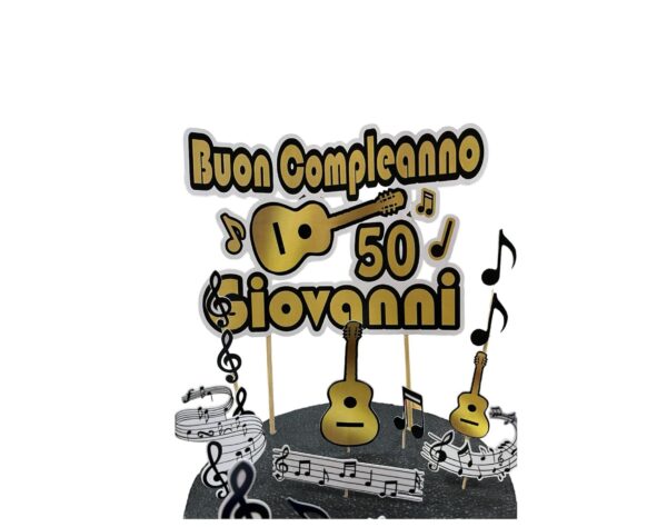 Torta scenografica tema Musica personalizzata con nome ed età in polistirolo - immagine 3
