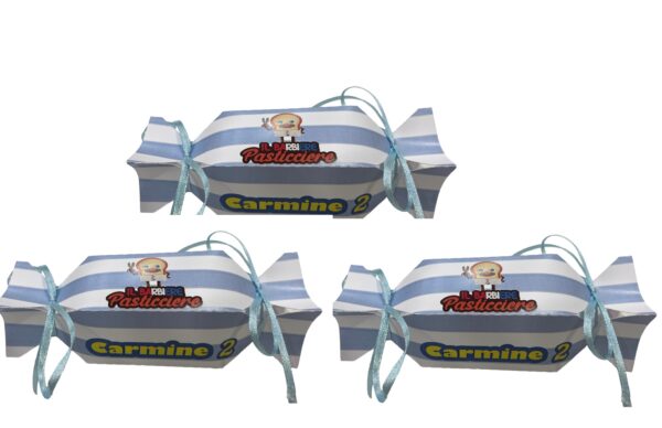 12 Scatole BonBon Il Barbiere Pasticciere Personalizzabili per confetti caramelle