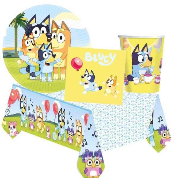 Kit 48 pz Coordinato tavola Bluey  con tovaglia
